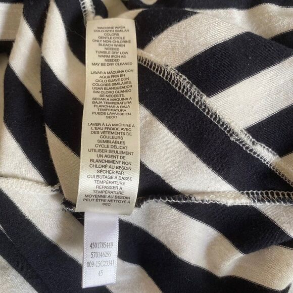 Chico’s Womens Black White Hi Low Tunic Top SZ 1 Chicos - Picture 9 of 10